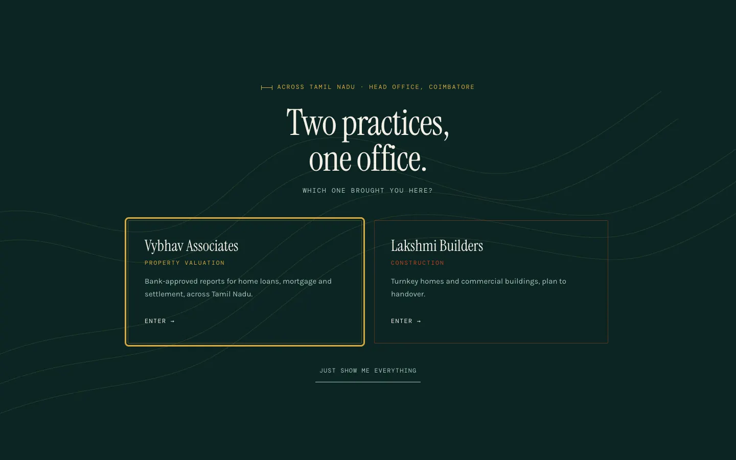 Vybhav Associates website on a computer